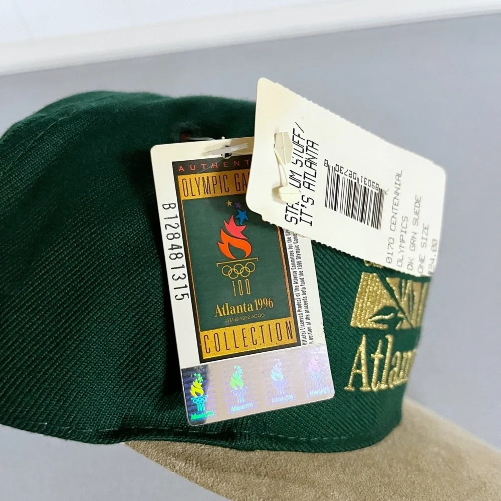 Vintage Atlanta 1996 Olympics SnapBack Hat Green Centennial Games Cap Rare New!